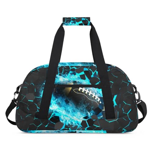 Football Kids Duffle Bag, Overnight Weekender Bag Travel Duffle Bag Carry-On Tote for Swim Sport Gym Bag for Boys Girls