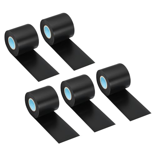 Image of PATIKIL 2.4 inch x36.1ft Pipe Wrapping Tape, 5 Pack PVC Duct Tape Pipes Insulation Air Conditioner Tube Wrap Waterproof Non Adhesive for HVAC Electrical Black