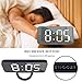 GLOUE Alarm Clock with USB Charger, Digital Alarm Clocks for Bedrooms Large Mirror Surface, Easy Snooze Function, Dimming Mode, Auto/Manual Adjustable/Brightness Bedside Alarm Clocks (Black/White)