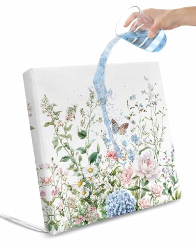 Spring Floral Outdoor Cushion Chair Cover Set of 4 - Waterproof Couch Seat Covers, Pastoral Flower Summer Botanical Watercolor Patio Furniture Protector Cushions Slipcovers for Sofa/RV, 20