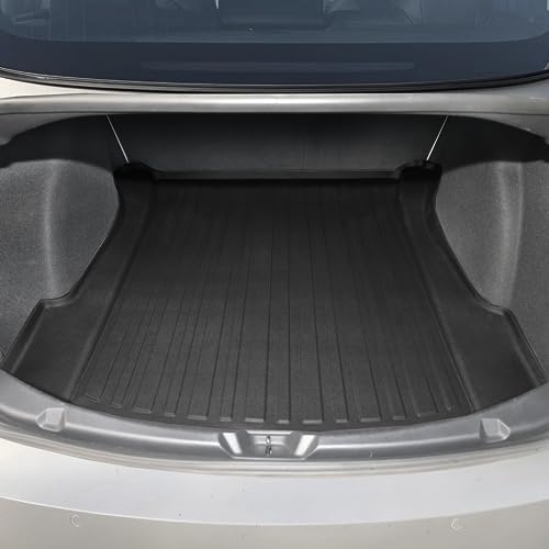 Premium Cargo Liner for Teslа Model 3 AWD Long Range RWD 2017-2019 - 100% Protection - Custom Fit Car Trunk Mat - Easy-to-Wash & All-Season Black Cargo Mat - 3D Shaped Laser Measured Trunk Liners