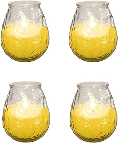 Price’s Candles Pack of 4 Citronella Candles | Citronella Candle Perfect for Enjoying Outdoors | Outdoors Great for BBQ’s, Picnics or Camping, Yellow