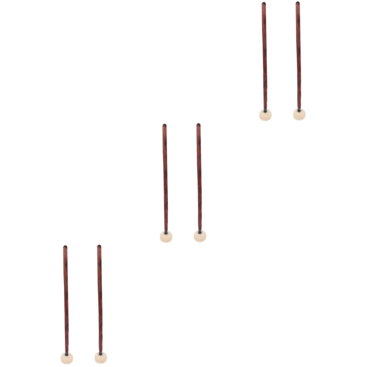 ibasenice 6pezzi Bacchette Per Batteria Legno Con Testa Feltro Strumenti Percussione Per Pratica e Tuning Manico Elegante e Confortevole Per Ogni Stile Di Batteria