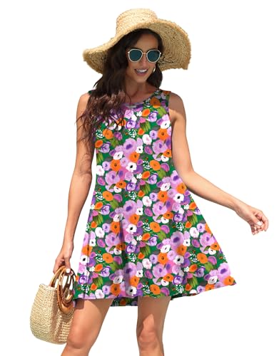Image of WEACZZY Women Summer Casual Swing T Shirt Dresses Beach Cover up Loose Dress