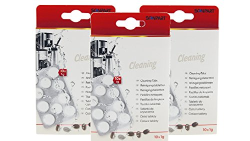 Preisvergleich Produktbild Scanpart 30 Professional Reinigungstabletten / Pastillen zur Reinigung von Kaffeemaschinen / Besserer Geschmack Ihres Kaffees Hergestellt in Deutschland!