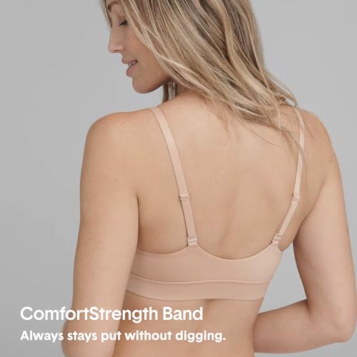 Image of Tommy John Women's Bralette, Triangle, Second Skin Fabric, No Underwire with Adjustable Straps & Removable Pads (A-C)