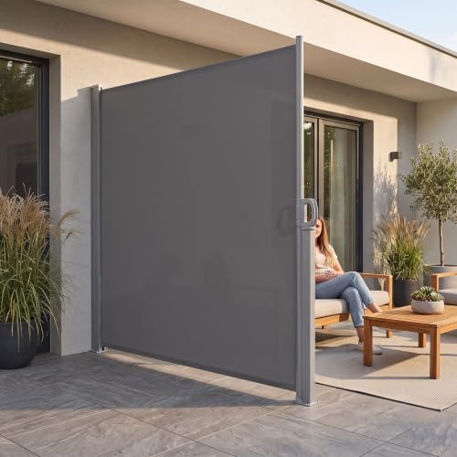 Toldo lateral extensible con cofre de aluminio premium de 180x400 cm 5