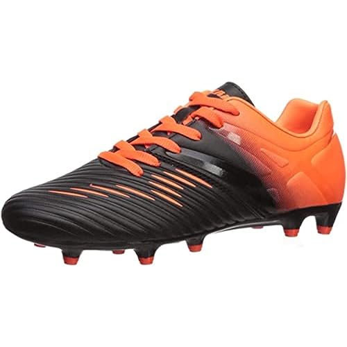 Vizari Liga FG Fussballschuhe Kinder - Stollenschuhe - Outdoor Fester Untergrund - Fußballschuhe für Jungen & Mädchen - Schwarz, Orange...