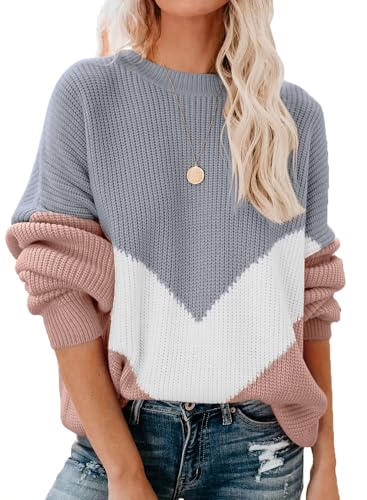 Pullover Damen Herbst Winter Elegant Strickpullover Oversize Lang...
