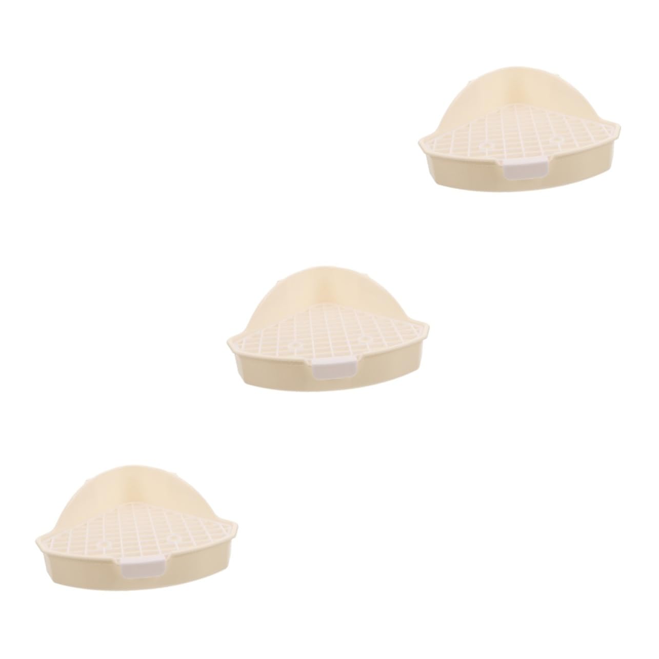 Yardwe 3 Pezzi di Lettiera per Furetti Vassoio per Lettiera per Piccoli Animali Design Angolare Robusta Struttura in Plastica