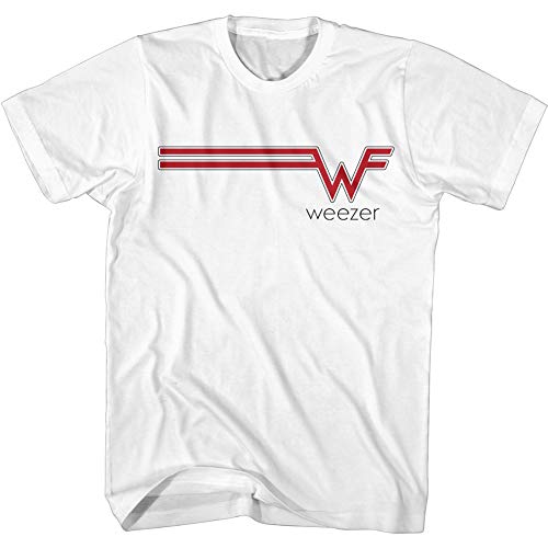 Amazon.com: Weezer Rock Band Streak Logo Adult Short Sleeve T