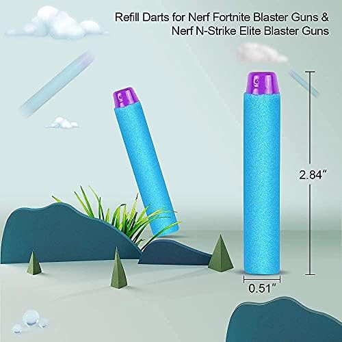 AMOSTING 100PCS Refill Foam Darts for Nerf N-Strike Elite 2.0 Series ,Compatible with All Elite Blasters