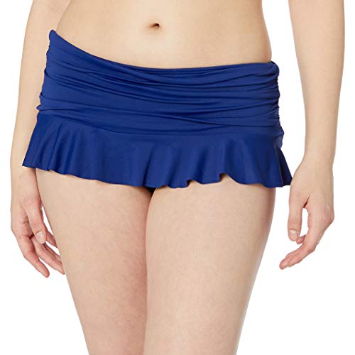 La Blanca Women's Island Goddess Skirted Ruffle Hipster Bikini Swimsuit Bottom, Midnight, 6