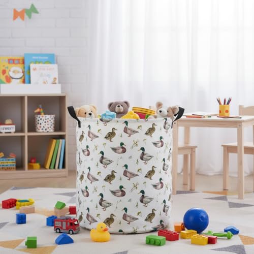 Image of Baby Laundry Hamper kids laundry Basket Waterproof Laundry Bag for Bedroom Clothes Organizer Room Decor(Duck)