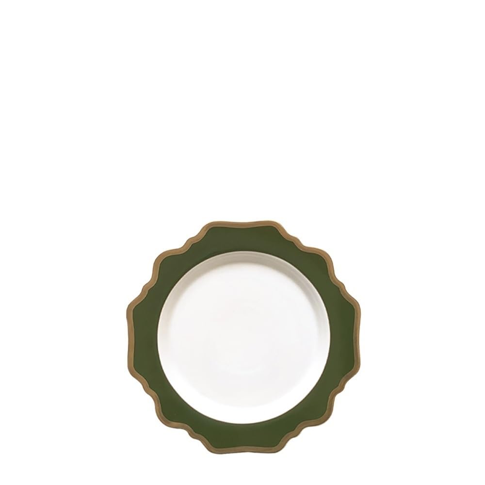 Talerze do makaronu, ceramiczne talerze deserowe, zastawa stołowa, ceramiczna zastawa stołowa, zielone złoto, oprawki, słonecznik, talerze obiadowe, kreatywne domowe talerze dekoracyjne,