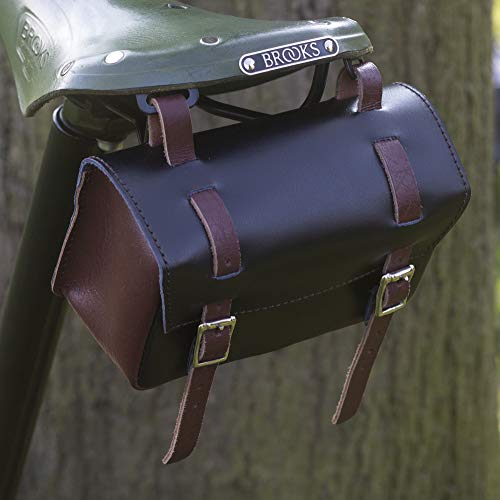 London Craftwork Bike Tool Bag Real Leather Vintage Retro Bicycle in BLACK BROWN box-bl-brown