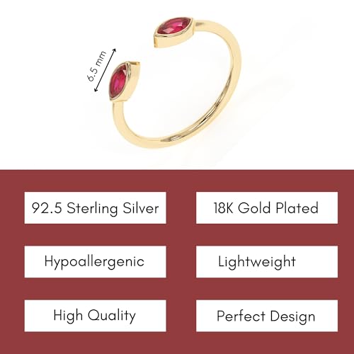 Abshel Ruby Rings, 18K Gold Rings For Women Teen Girls That Don'T Tarnish thumb #3