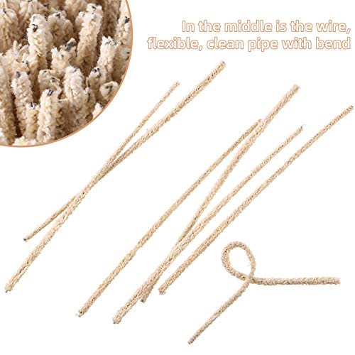 150 Pieces 6 Inch Long Soft Cleaners Long Chenille Stems Twistable Cleaners With Storage Box For Removing Dirty Cleaning Glass Ceramic (Beige) #TOP2