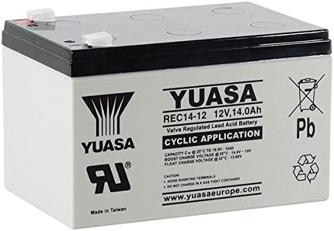 Yuasa REC14-12 12V Lead Acid Cyclic Battery Maintenance Free Deep Cycle Power for Mobility Scooters Golf Carts and Other Cyclical Applications (Pack of 1)