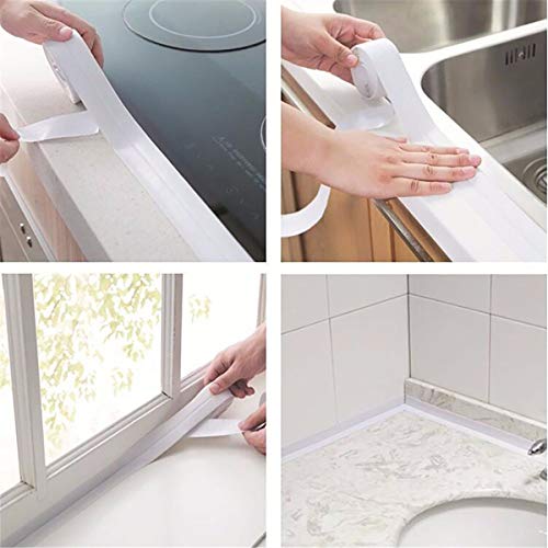 Image of Caulk Strip Tape, Waterproof Dustproof PVC Self Adhesive Caulking Sealing Tape for Kitchen Sink Toilet Bathroom Shower Bathtub Wall(0.86 inch x11',Brown)