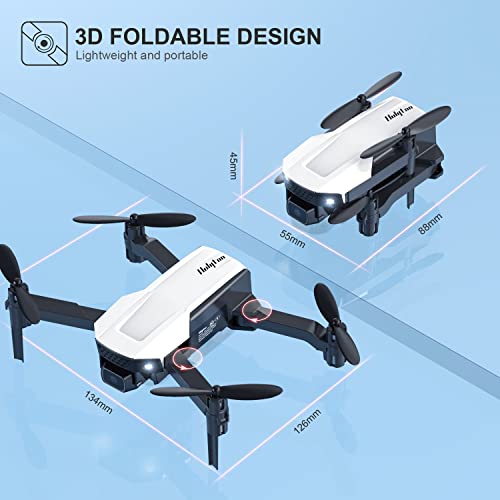Holyton Ht25 Mini Drone For Kids With Camera, 1080P Hd Photo, Foldable Toy Aircraft Gifts For Beginners Adults, Altitude Hold, Voice Gesture Control, One Key Take Off And Landing, 3D Flip, 2 Batteries, 1Piece, White #TOP6