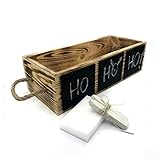 WOODGALL Holzkiste Organizator | 33x14x9 |– Vintage Aufbewahrung Schatzkiste aus Holz | Schmuckkiste für Accessoires - Geflammte Holzbox - Handgefertigt - Inkl. 3 Kreidetafeln…