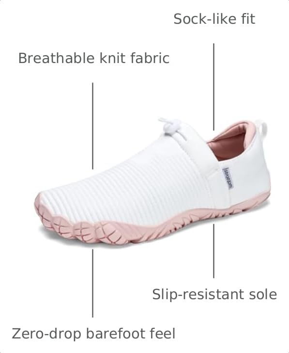 Image of WateLves Water Shoes Womens Mens - Comfortable Lightweight Striped Pattern Barefoot Shoes for Beach Swim Pool Yoga Boating Water Aerobics