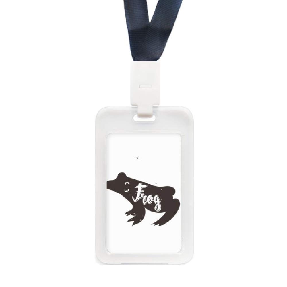 Porte-carte d'identité grenouille noir et blanc transparent pour badge