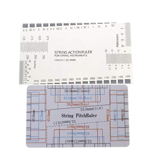 NaisiCore Gitarre Lineal String Aktion Lineal Spur Fritz Lineal Gitarren Set Up Messwerkzeug 2 PCS-Qualitäts Cover