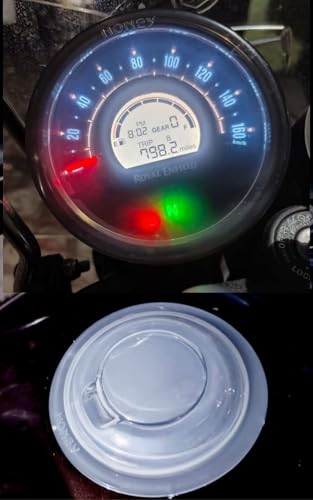 Image of Monsoon Speedometer Cap Cover + Tank Cap Cover Rain Cover with Heavy Duty Microfibre Compatible With meteor 350cc (Meteor tank /Meter White)