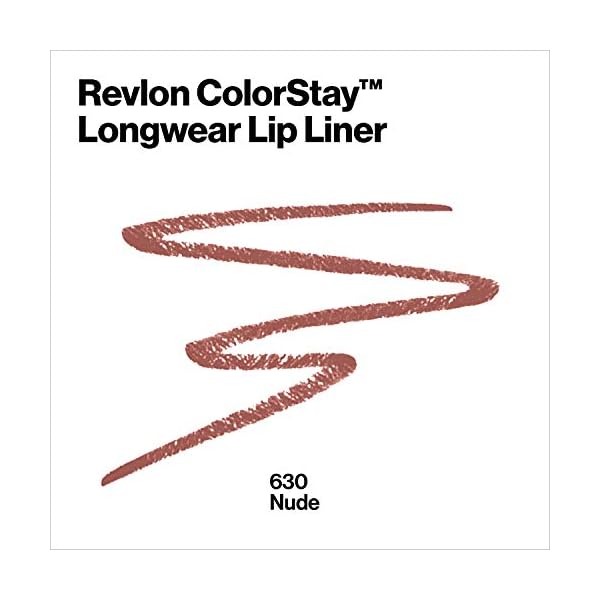 Revlon ColorStay Lip Liner, Lip Makeup Stocking Stuffers for Women, With Built-In Sharpener, Longwear Rich Lip Colors, 630 Nude, 0.01 oz