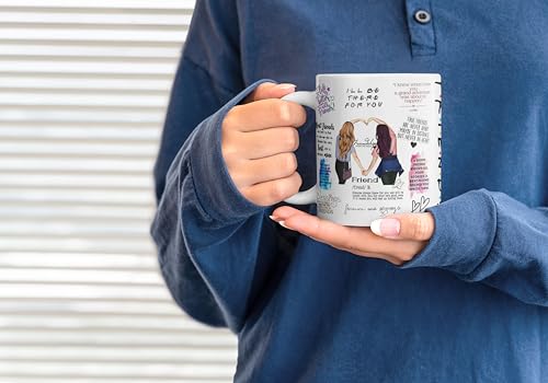 Image of Ceramic inchThe Friends Coffee Mug with Keychain for Girl Bestfriend| Gift for Friends, Sister| Friends Mug, Friendship Day Gifts for Girl, Women, Birthday Gift 330ML Pack 0f 2 (FD-4)