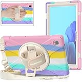 BRAECNstock for Samsung Galaxy Tab A 9.7 Case Heavy Duty Stand Shockproof Protective Case Cover for Galaxy Tab A 9.7 [SM-T550] Case with Kickstand/a Hand Grip/a Shoulder Strap(Rose red)