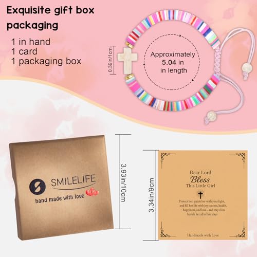 Religious Christian Gifts for Women Girls Dear Lord Bless The Little Girl Cross Bracelet Christmas Catholic Communion Baptism Back to School Gifts2
