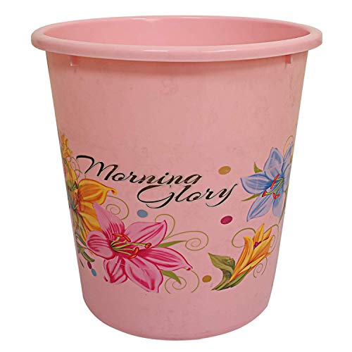 Kuber Industries Plastic Exclusive Virgin Floral Dustbin/Garbage Bin, 5 Litre, Pink-CTKTC21365