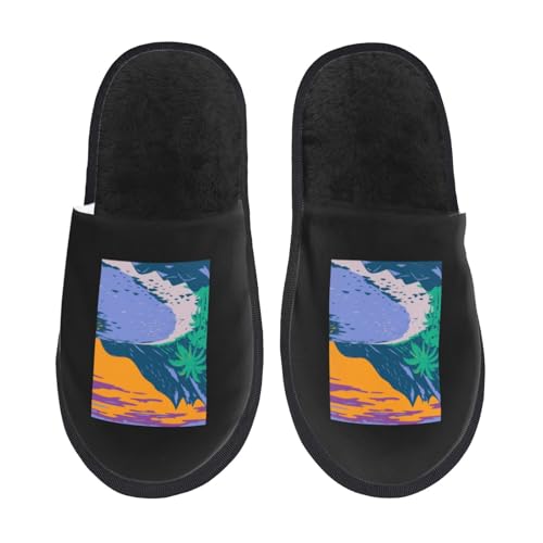 American Samoa National Park Ofu Beach Slippers For Women Men Cozy Indoor And Outdoor Slip On Slippers Fuzzy House Shoes