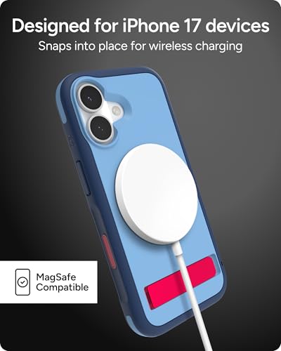 Image of ZAGG Sedona Snap Case with Kickstand for iPhone 17 - Blue Royal Ember, Drop Protection (13ft /4m), Multi-Layer Protection, with Camera Button, MagSafe Phone Case with Impact-Absorbing Bumpers