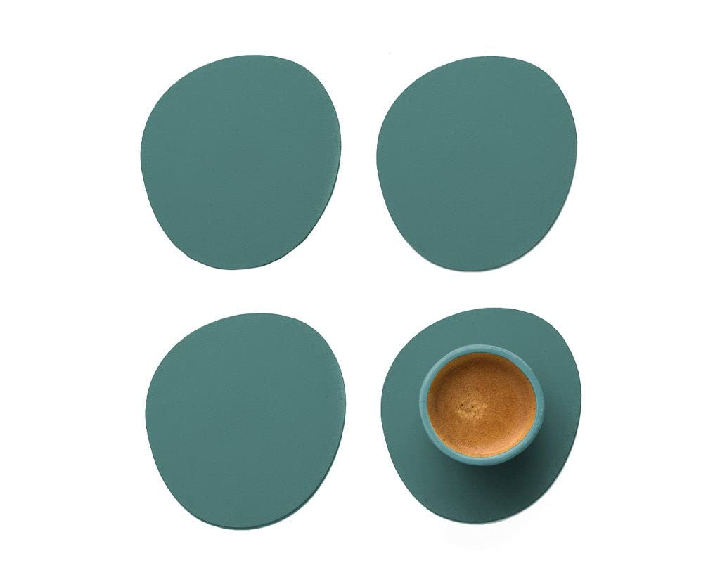 VA 005848 Groen Home Accents Ruca Stone Onderzetter Set van 4 Stuks