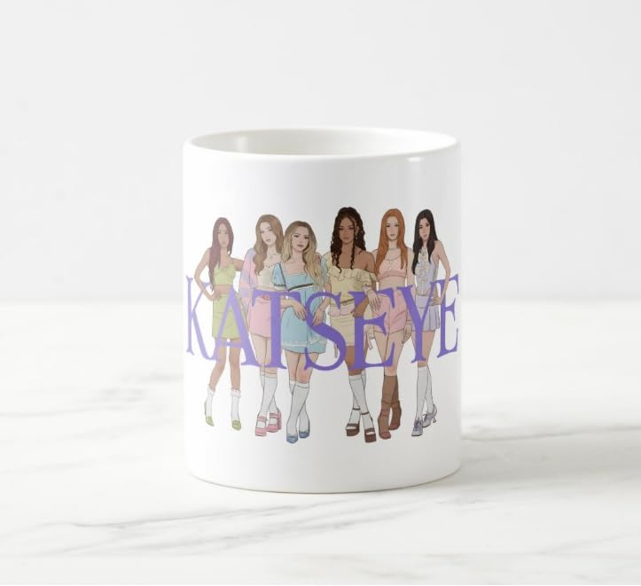 Image of PRETTY UR PARTY Katseye Inspired Ceramic Coffee Mug | Stylish Fan Merchandise Cup | K-pop Gift and Favours for Girls & Teens - 325 ml