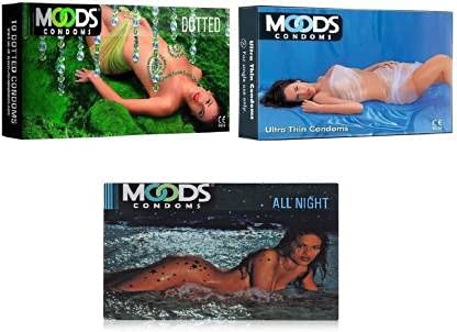 Moods Condom 30 PCs All night,Dotted,Ultrathin Monthly Combo Pack of 3 (10PC X 3)-image-6
