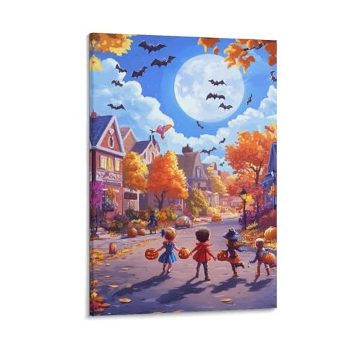 Impression sur toile décoration murale Halloween de format premium 50x75cm