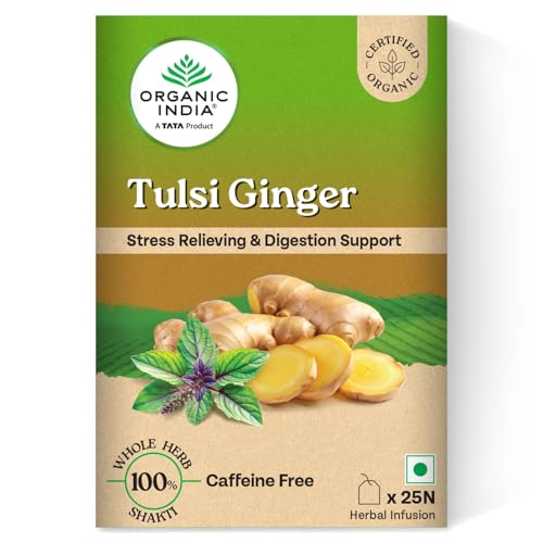 Organic India Infusion Tea Bags - Tulsi Ginger, 25 Bags
