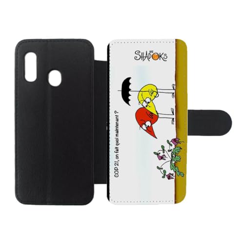 Protection Samsung Galaxy A20e étui cuir clapet Les Shadoks Cop 21 housse portefeuille