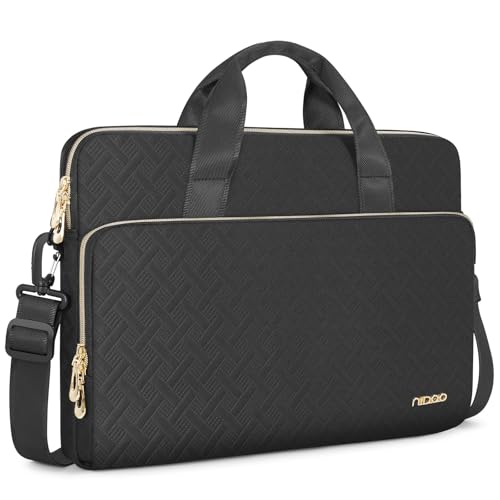 NIDOO 17,3 Pouces Sacoche Ordinateur Portable Sac à Bandoulière Sac a Main PC Mallette de Protection pour 17.3