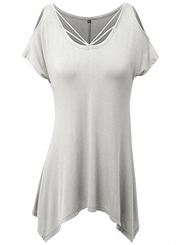 Aileese Mujeres Casual Jumper Cotton Tees Camiseta Vestido de Manga Corta Tops Oversized Pullover Loose Sexy Sweatshirt