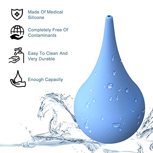 Ohrenspritze 60 Ml, Ohrenreiniger, Ohrenschmalzentferner Mit Saugnapf, Ohrenspitze Zur Sanften Reinigung Von Ohrenschmalz Durch OhrenspüLung, Blau Glatt