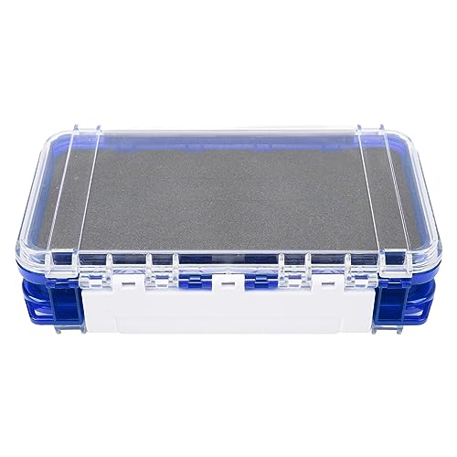 HERCHR Fishing Tackle Box, Fishing Lure Tray Box PP Lure Storage Box Organizer Portable Compartment Transparent Lid Design for Outdoor Freshwater Saltwater(Blue)