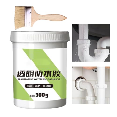 Qkbuza - Sellador impermeable de goma líquida, adhesivo impermeable transparente,Revestimiento transparente invisible de 300 g - Sellador para techo de autocaravana, sellador impermeable para