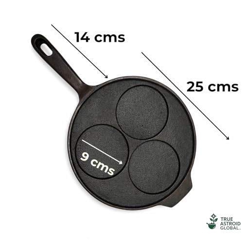 Image of Pre-Seasoned Cast Iron Uttapam Tawa | Uttappa Maker Tawa | Pancake, Appam & Egg Fry Pan | Induction Friendly | Naturally Nonstick, 100% Pure & Toxin-Free, No Chemical Coating