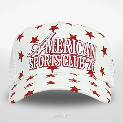 Image of Vintage Fashion Trucker Hat | Men & Women | Trendy Cute Retro Red Caps for Country & Western | Camo Fur Cotton | Snapback